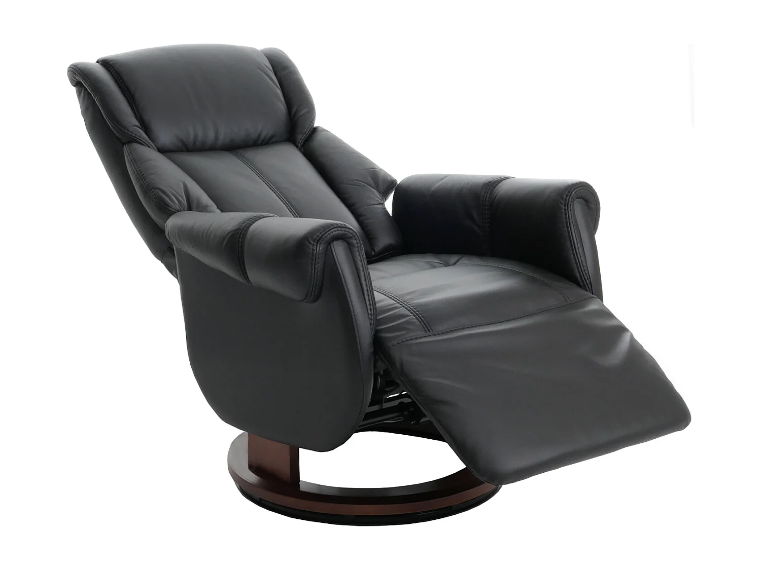 MCA Relaxsessel + Aufstehhilfe MCW-N58, Schwarz, Holz walnussfarben