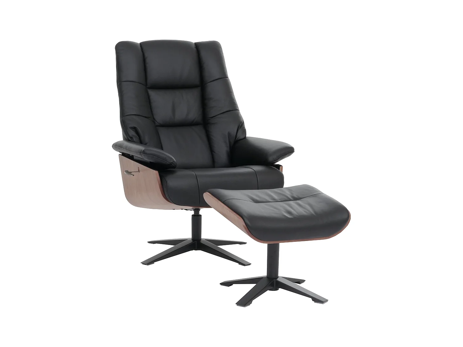 Relaxsessel + Hocker MCW-N57, Schwarz
