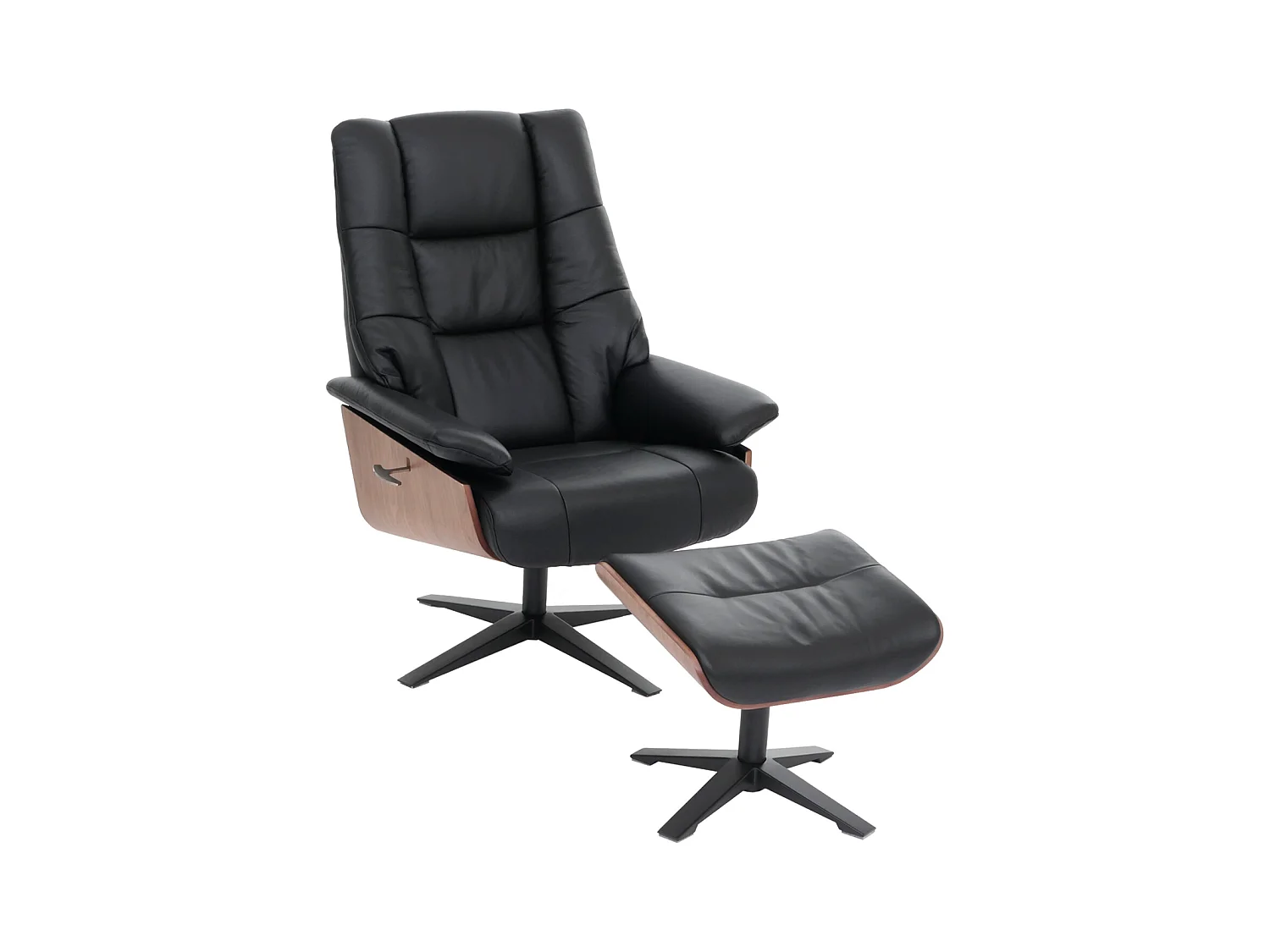 Relaxsessel + Hocker MCW-N57, Schwarz