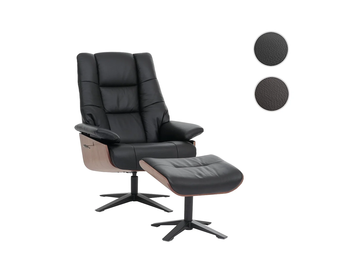 Relaxsessel + Hocker MCW-N57, Schwarz