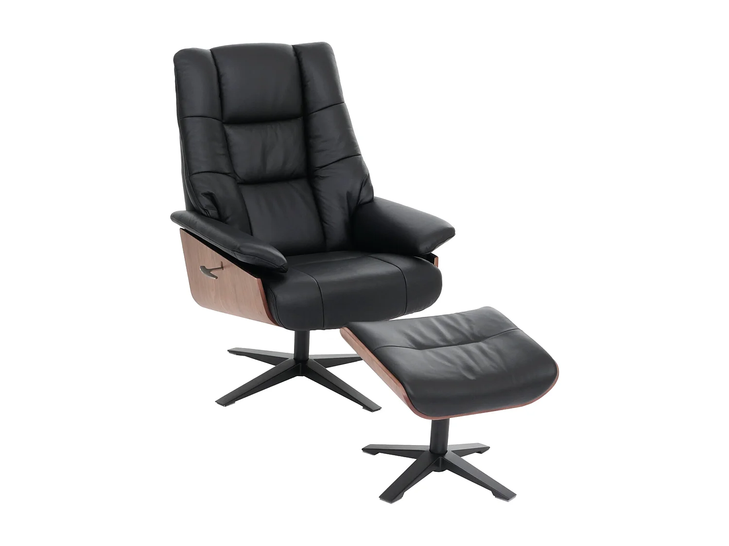Relaxsessel + Hocker MCW-N57, Schwarz