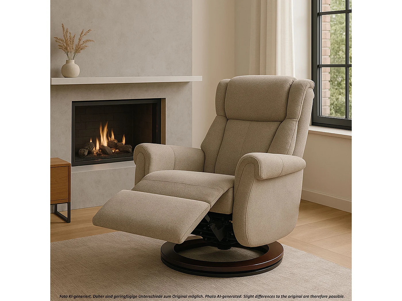 Relaxsessel + Aufstehhilfe MCW-N58, Braun, Holz walnussfarben