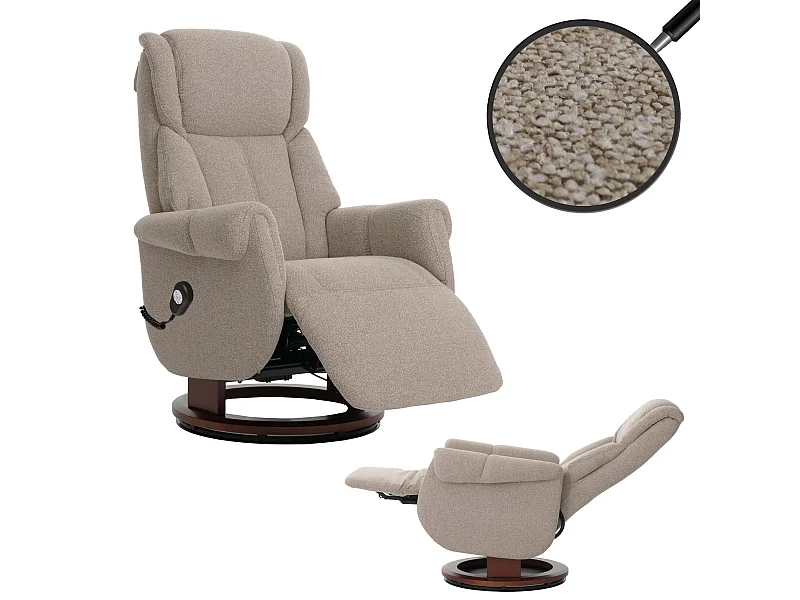 Relaxsessel + Aufstehhilfe MCW-N58, Braun, Holz walnussfarben