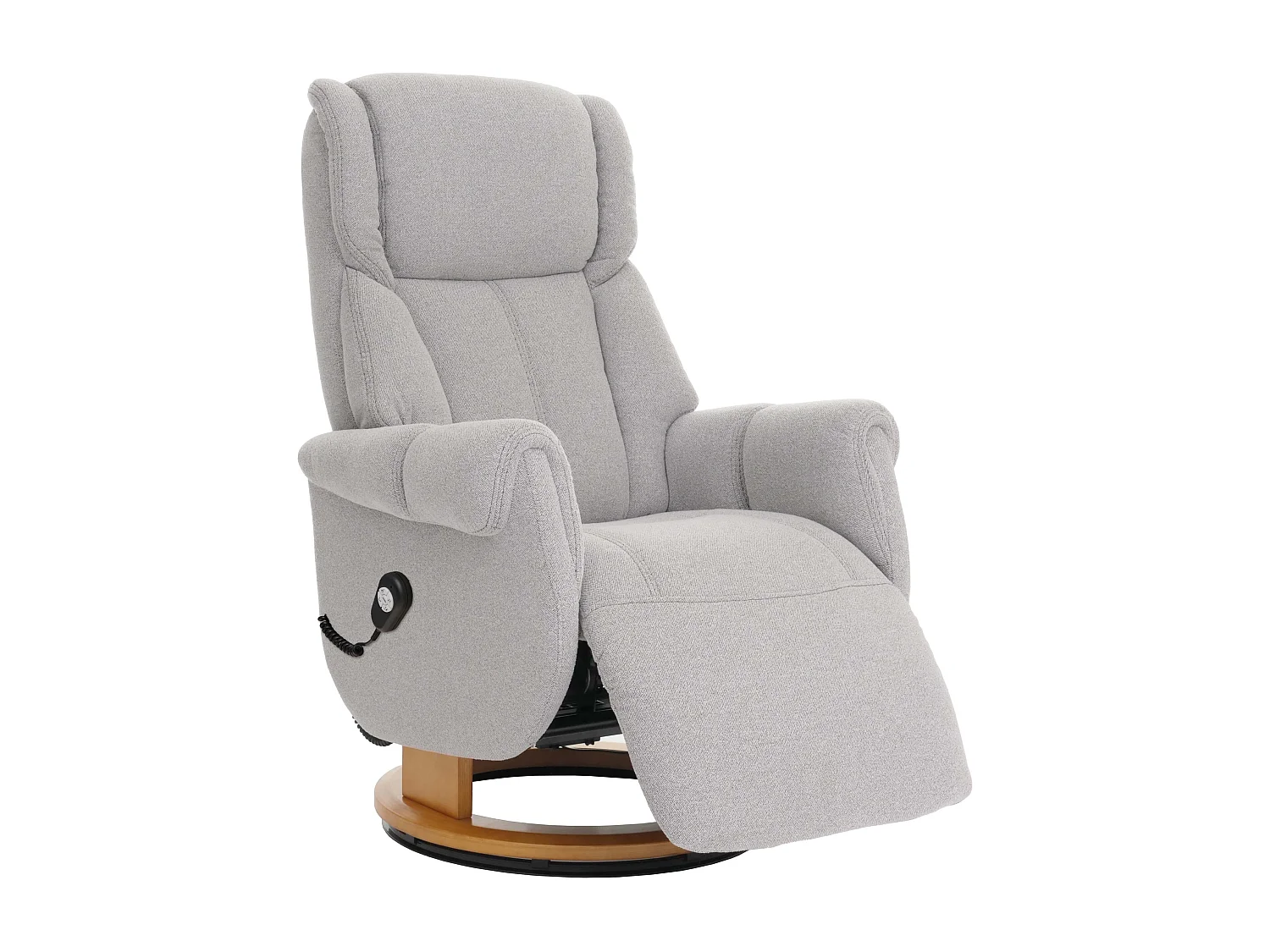 Relaxsessel + Aufstehhilfe MCW-N58, Grau, Holz Natur