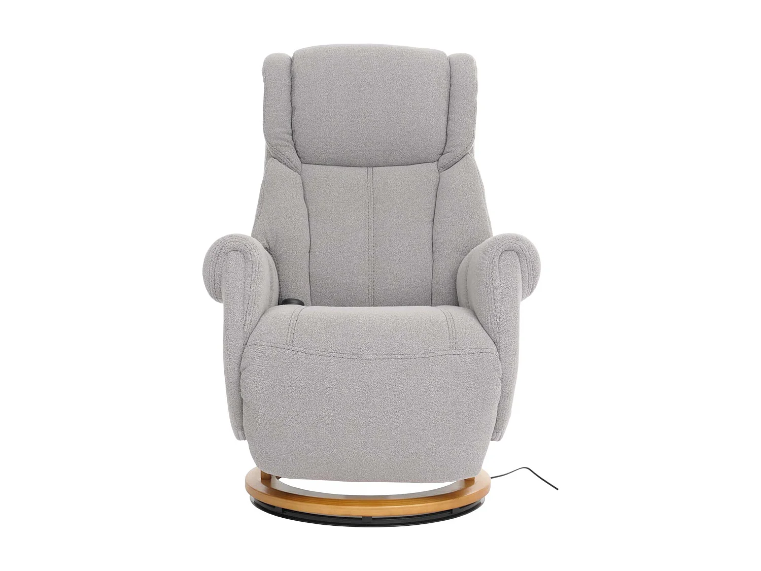 Relaxsessel + Aufstehhilfe MCW-N58, Grau, Holz Natur