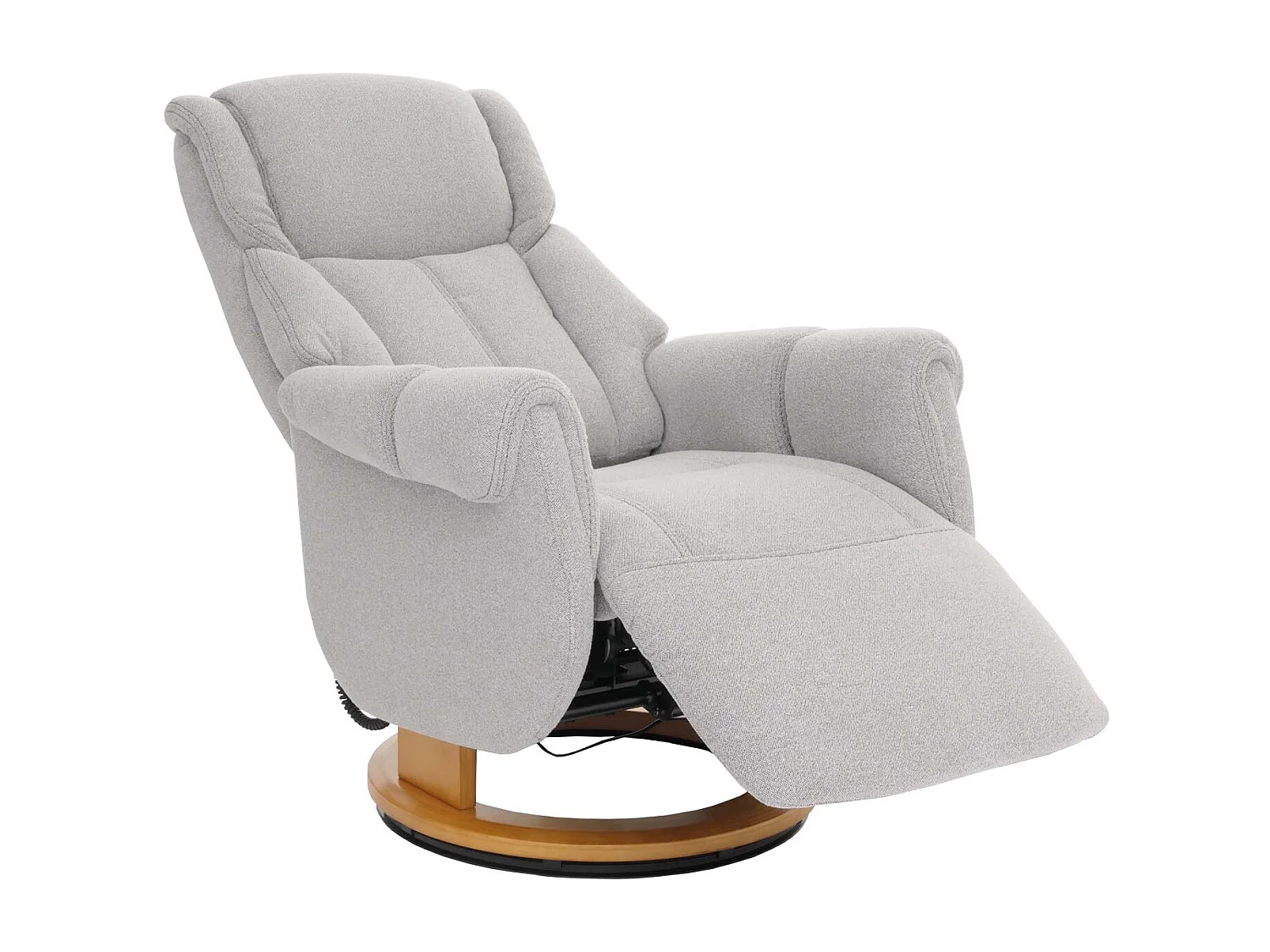 Relaxsessel + Aufstehhilfe MCW-N58, Grau, Holz Natur