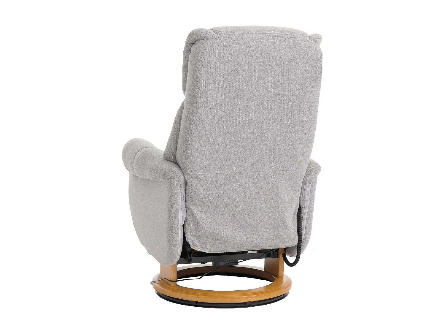 Relaxsessel + Aufstehhilfe MCW-N58, Grau, Holz Natur