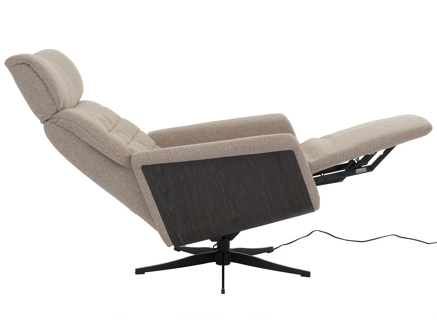 Relaxsessel MCW-N56, Stoff braun, Holz grau