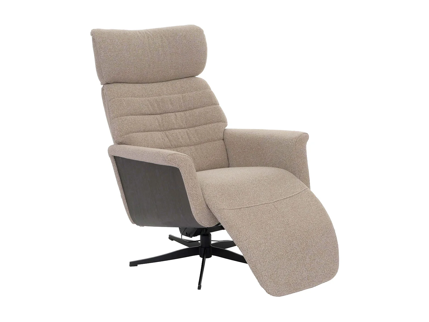 Relaxsessel MCW-N56, Stoff braun, Holz grau