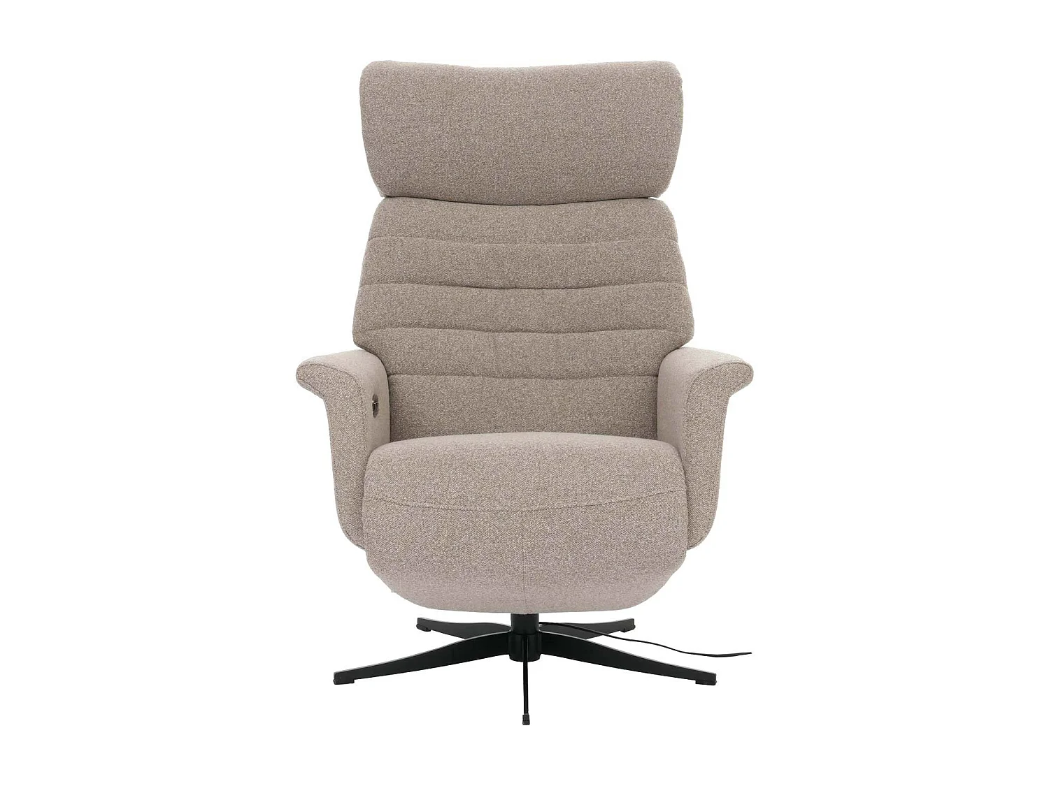 Relaxsessel MCW-N56, Stoff braun, Holz grau