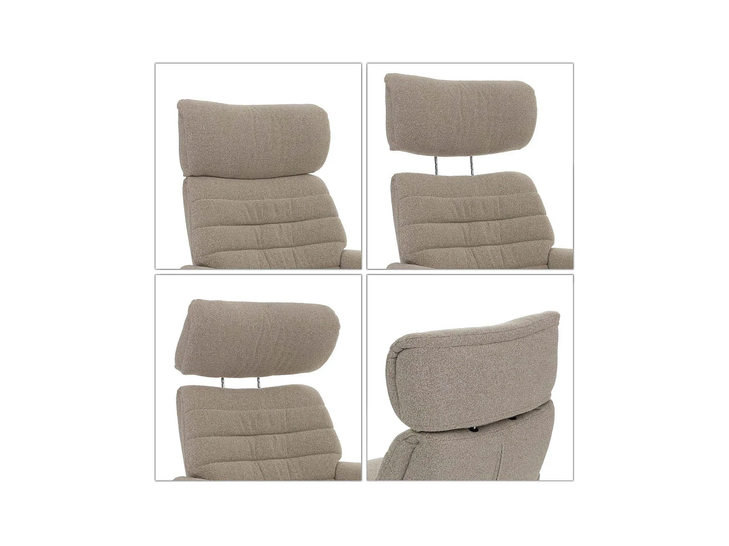 Relaxsessel MCW-N56, Stoff braun, Holz Walnuss-Optik