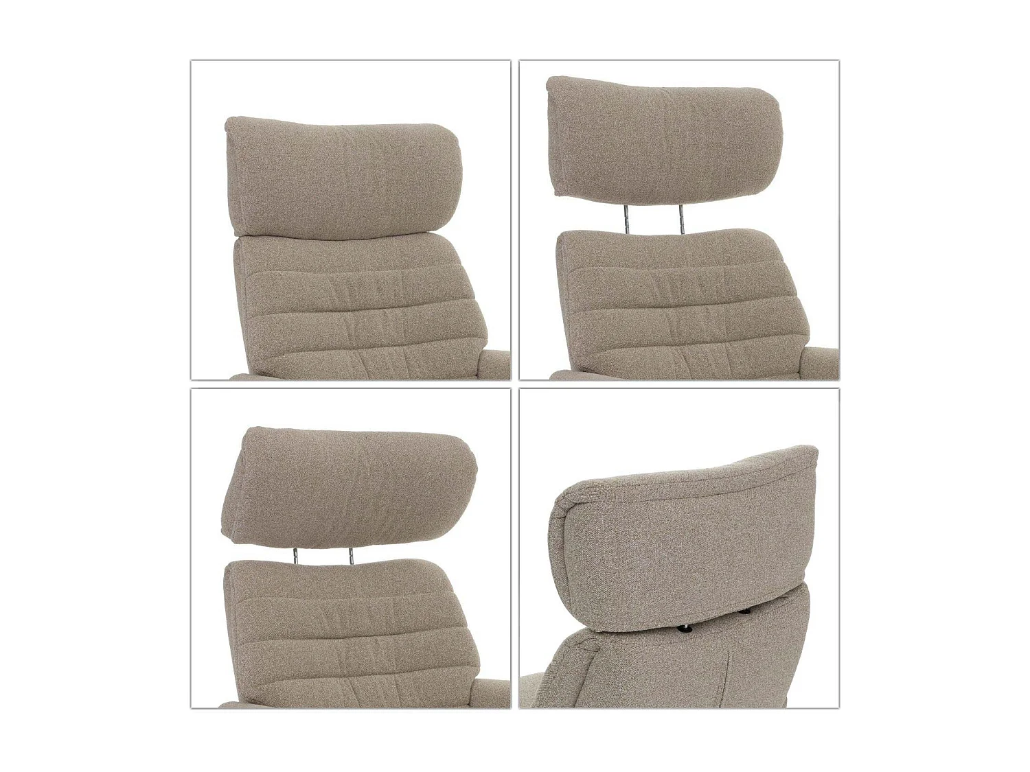 Relaxsessel MCW-N56, Stoff braun, Holz Walnuss-Optik