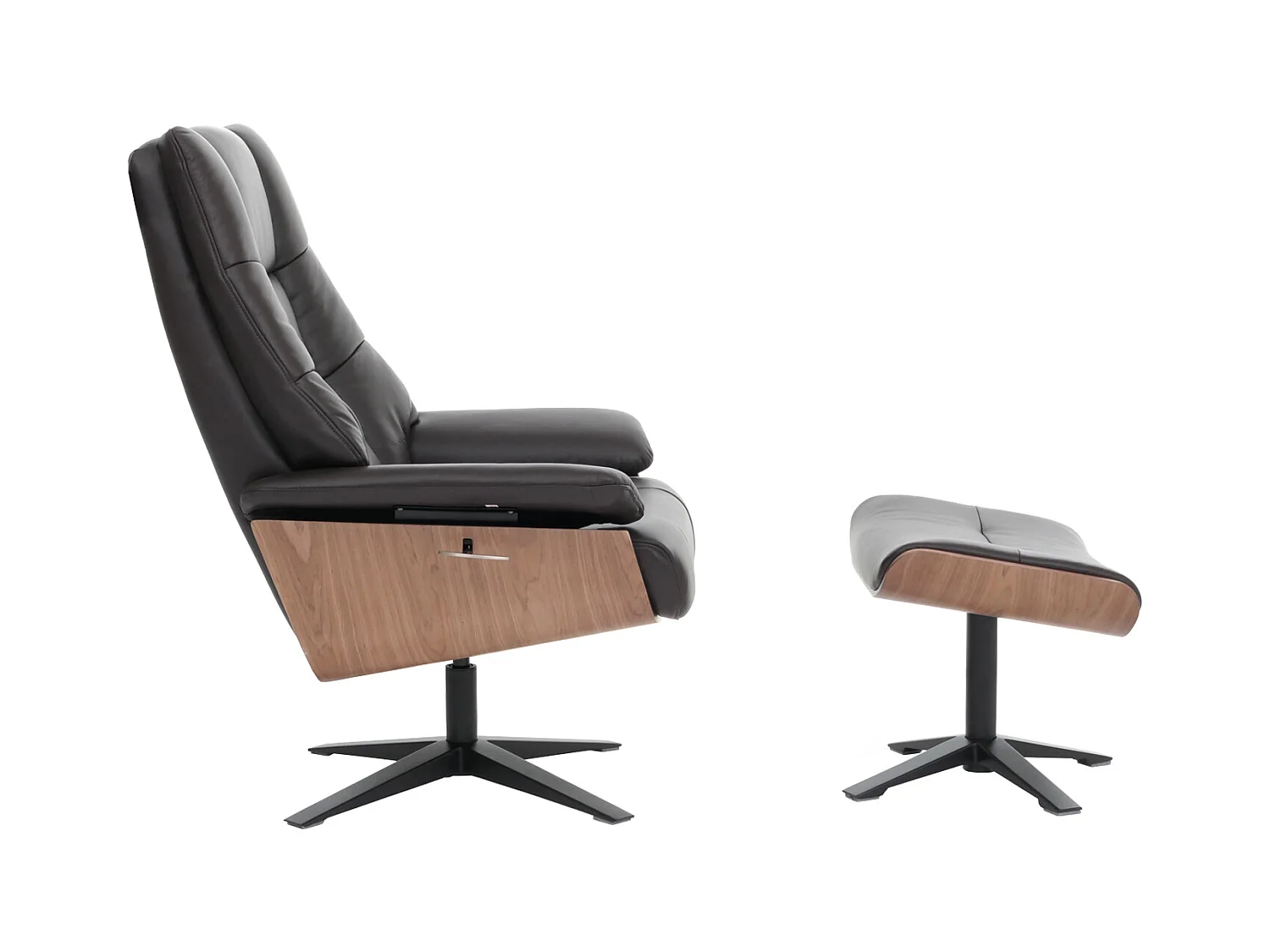 Relaxsessel + Hocker MCW-N57, Braun