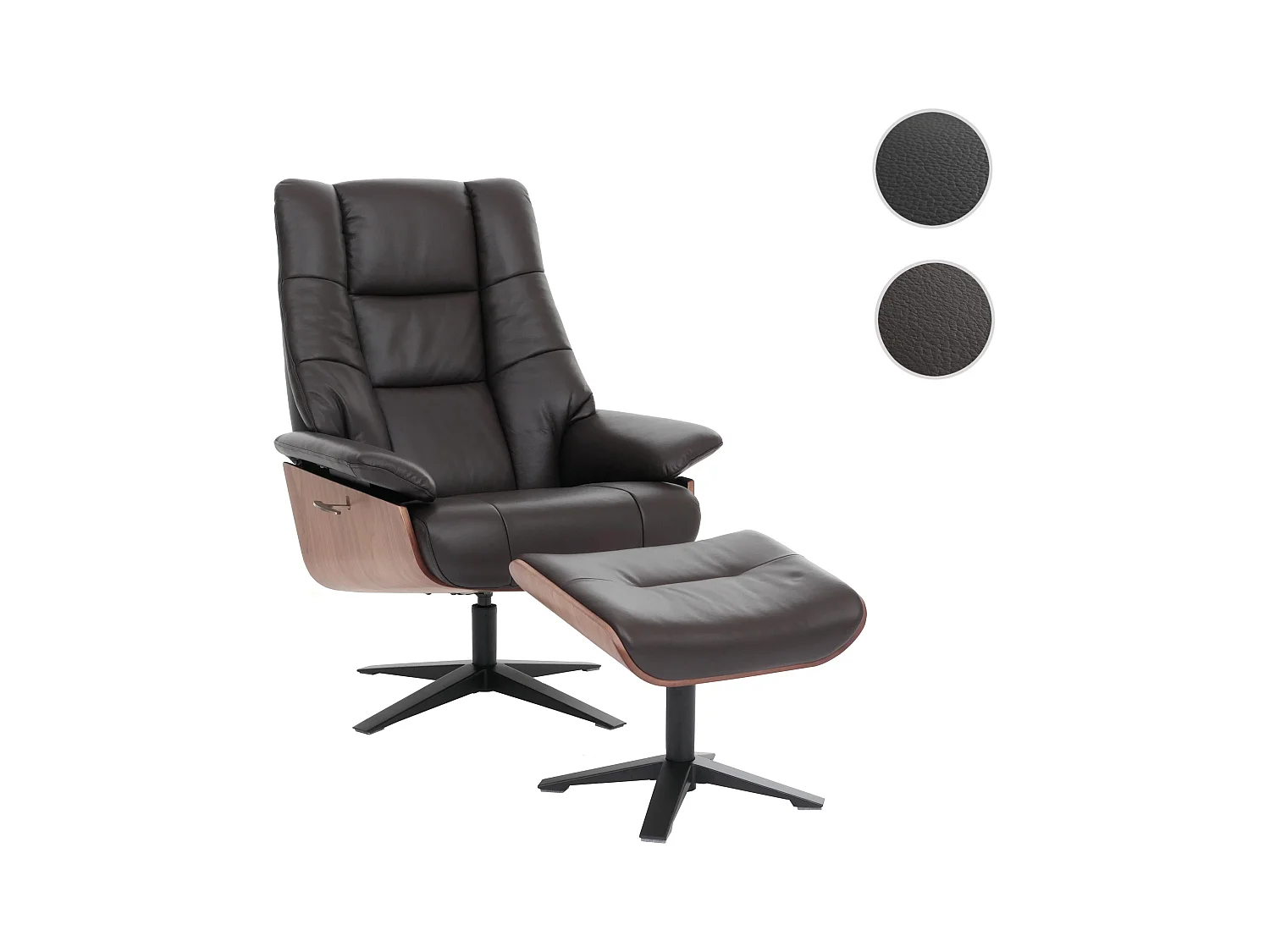 Relaxsessel + Hocker MCW-N57, Braun