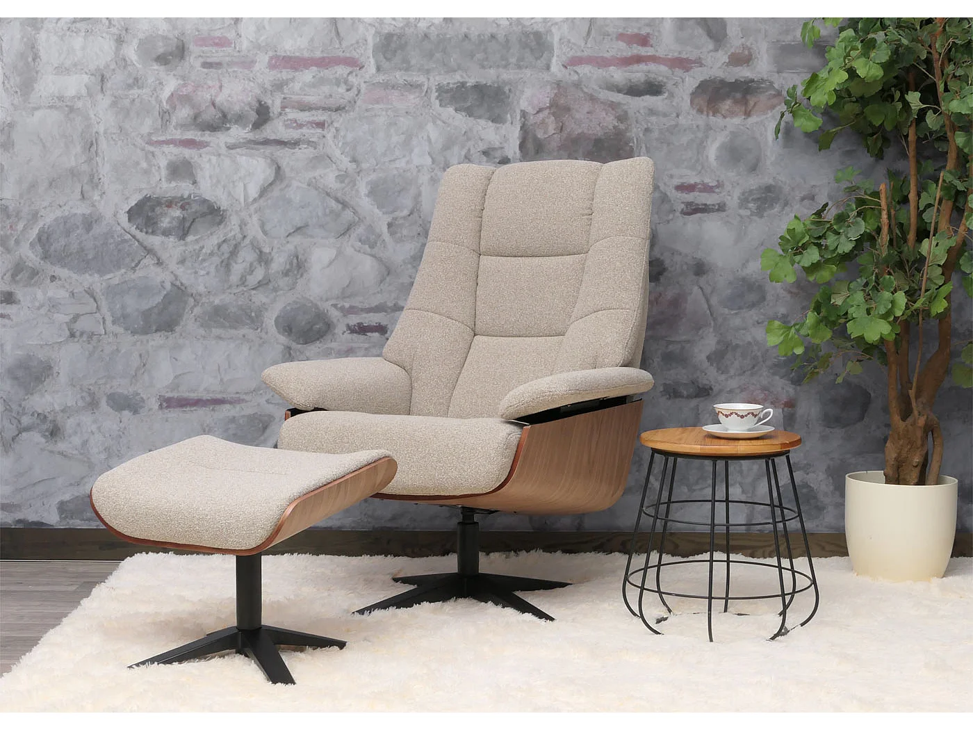 Relaxsessl + Hocker MCW-N57, Braun