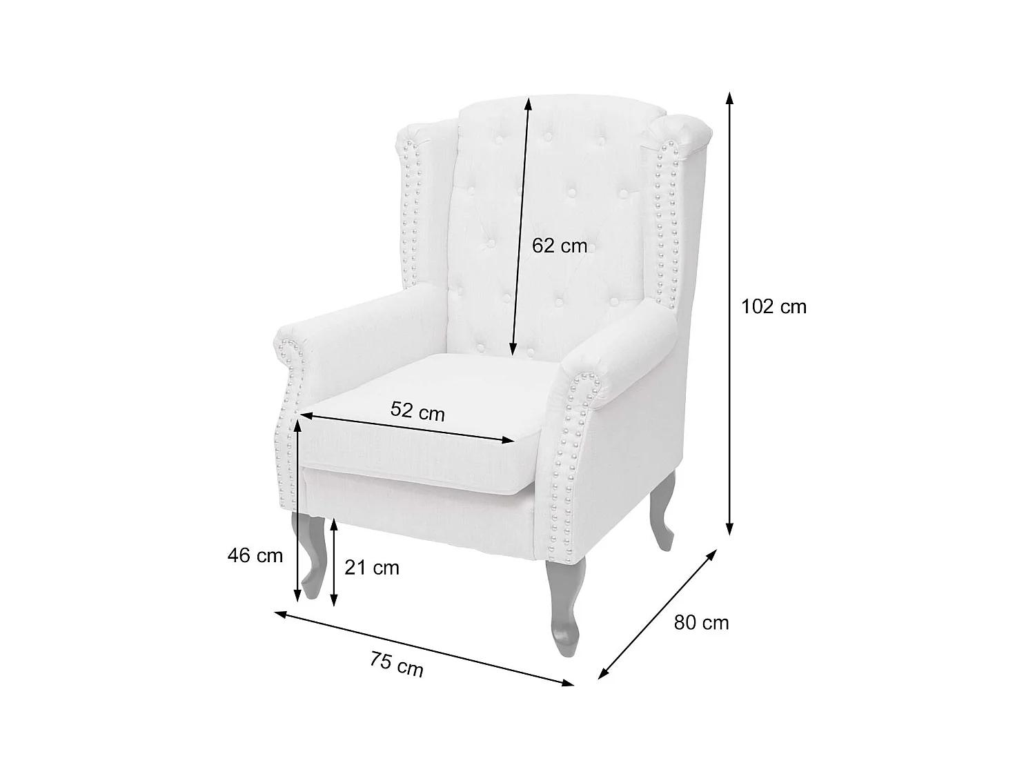 Fauteuil de relaxation Oxford,  rose clair avec ottomane