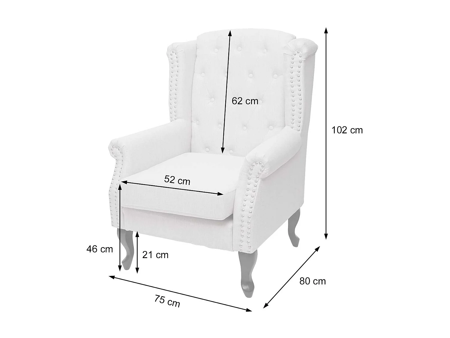 Fauteuil relax Oxford,  rose clair avec pouf