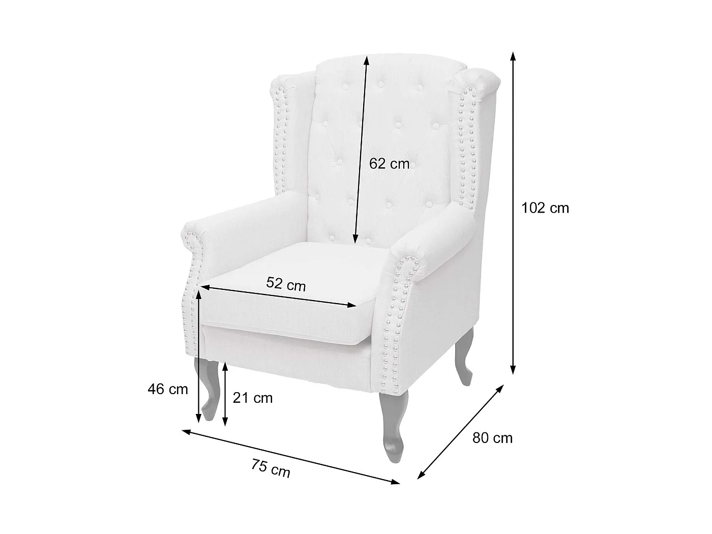 Fauteuil relax Oxford,  rose clair avec pouf