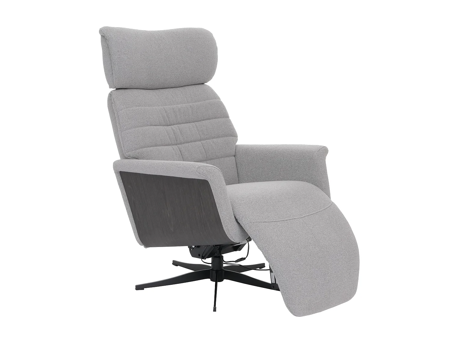 Relaxsessel MCW-N56, Stoff grau, Holz grau