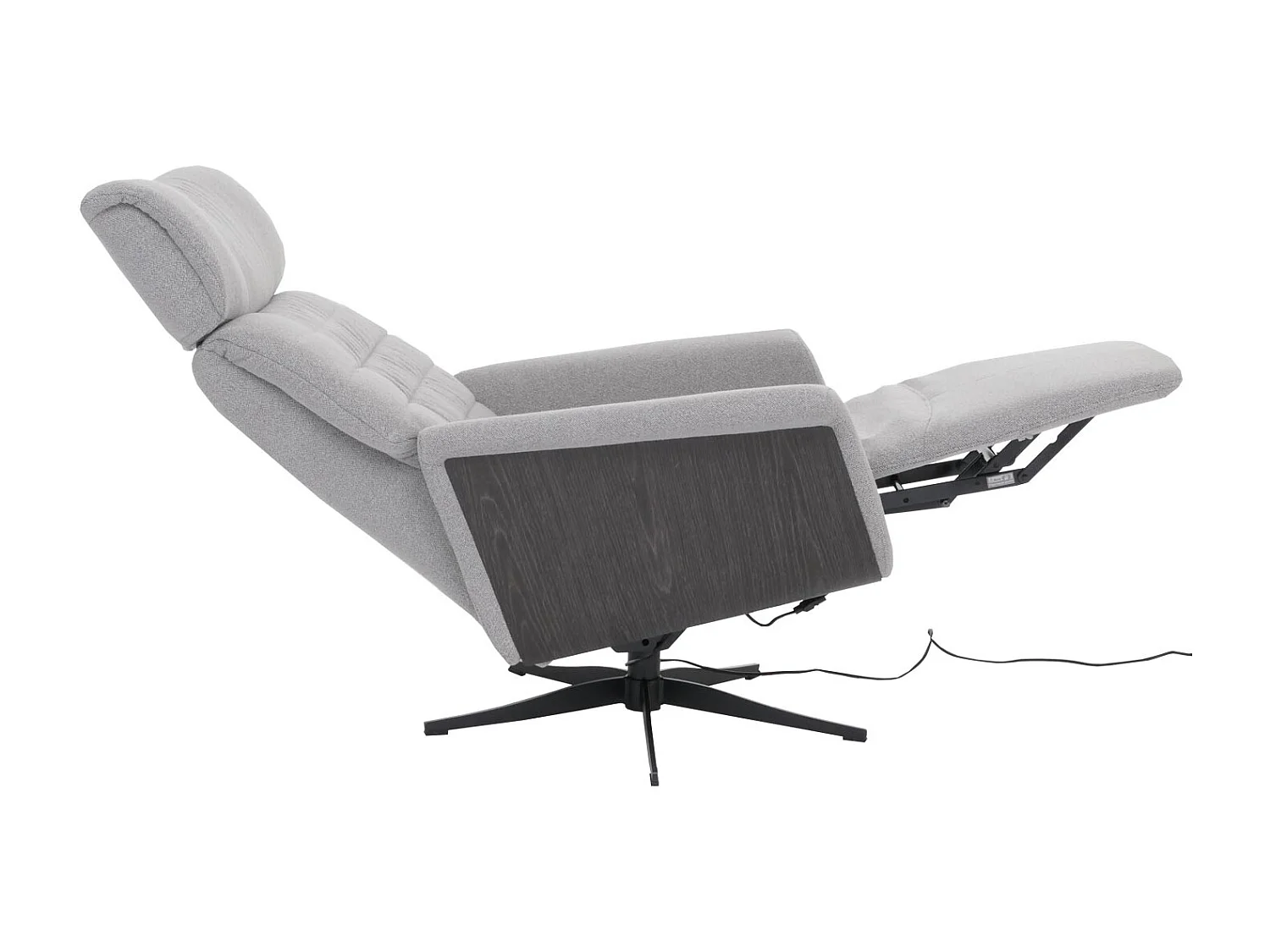 Relaxsessel MCW-N56, Stoff grau, Holz grau