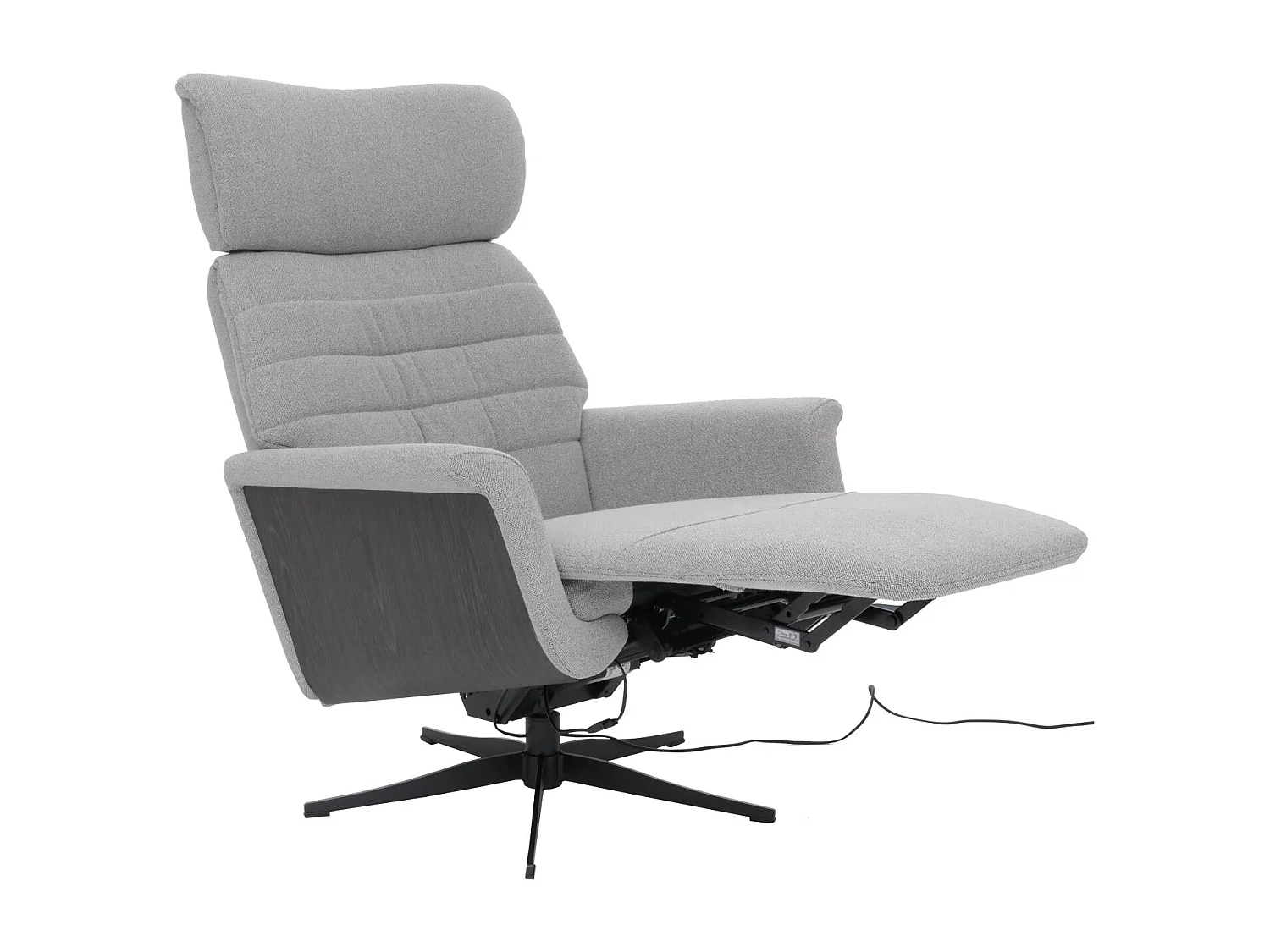 Relaxsessel MCW-N56, Stoff grau, Holz grau