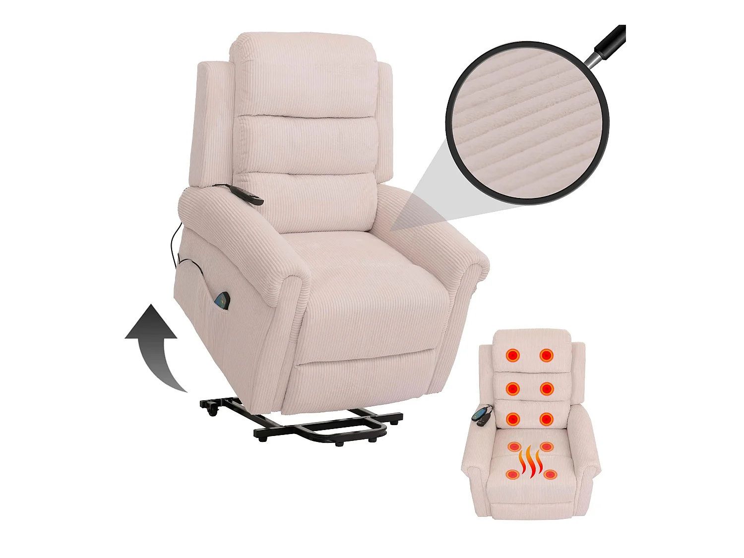 Fernsehsessel MCW-K63, Creme-weiß