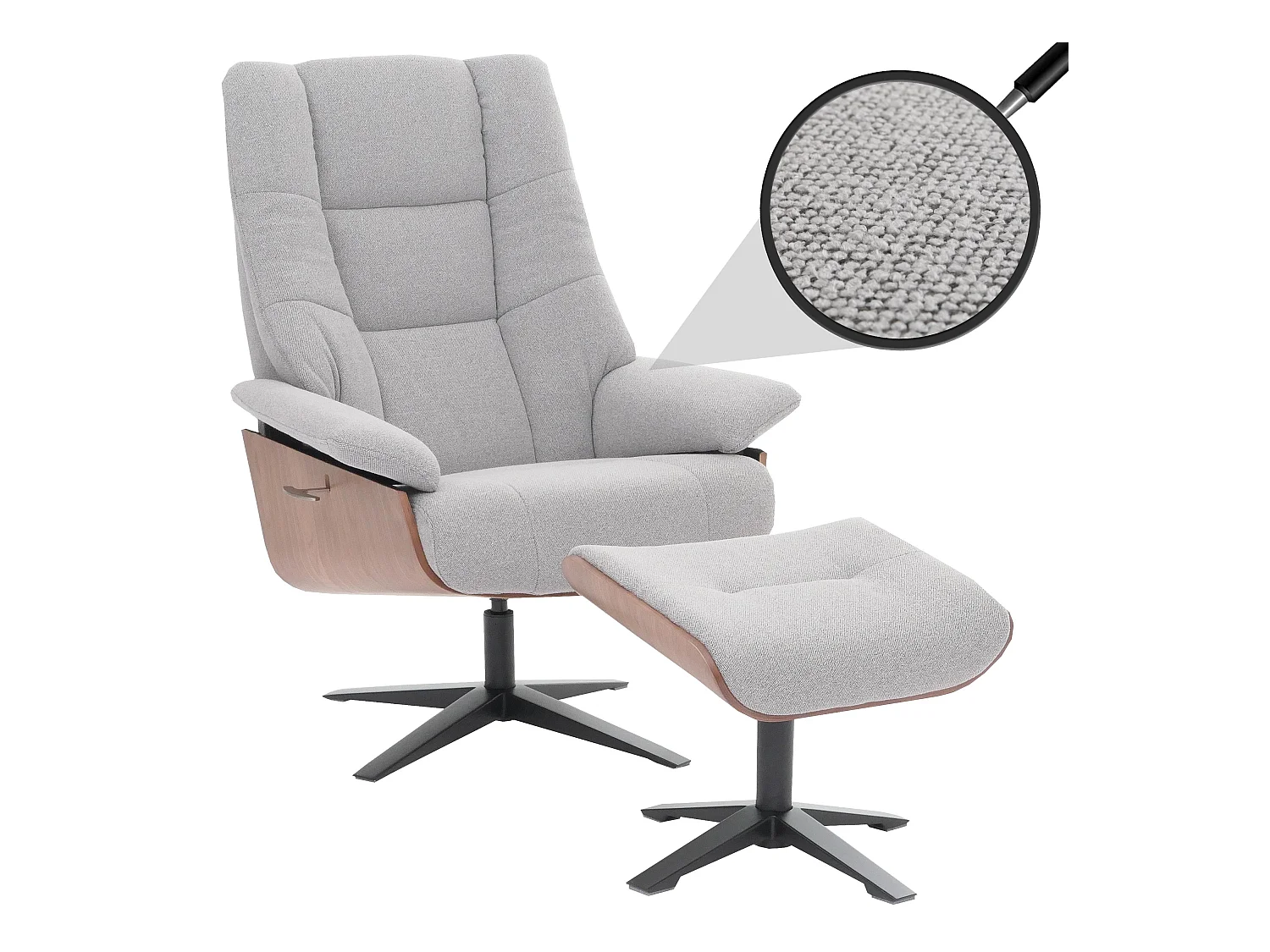 Relaxsessl + Hocker MCW-N57, Grau