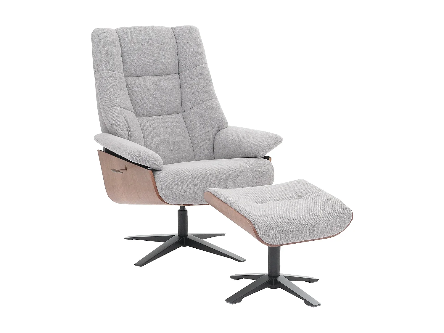 Relaxstol + fodskammel MCW-N57,  grå