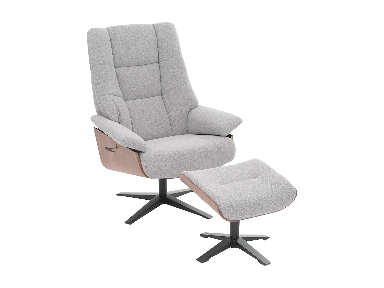 Relaxstol + fodskammel MCW-N57,  grå