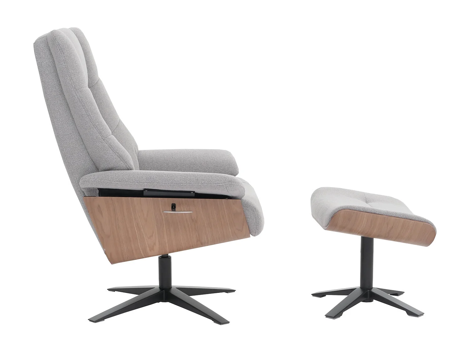 Relaxstol + fodskammel MCW-N57,  grå