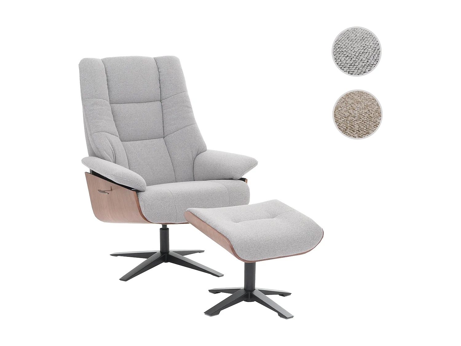 Relaxstol + fodskammel MCW-N57,  grå