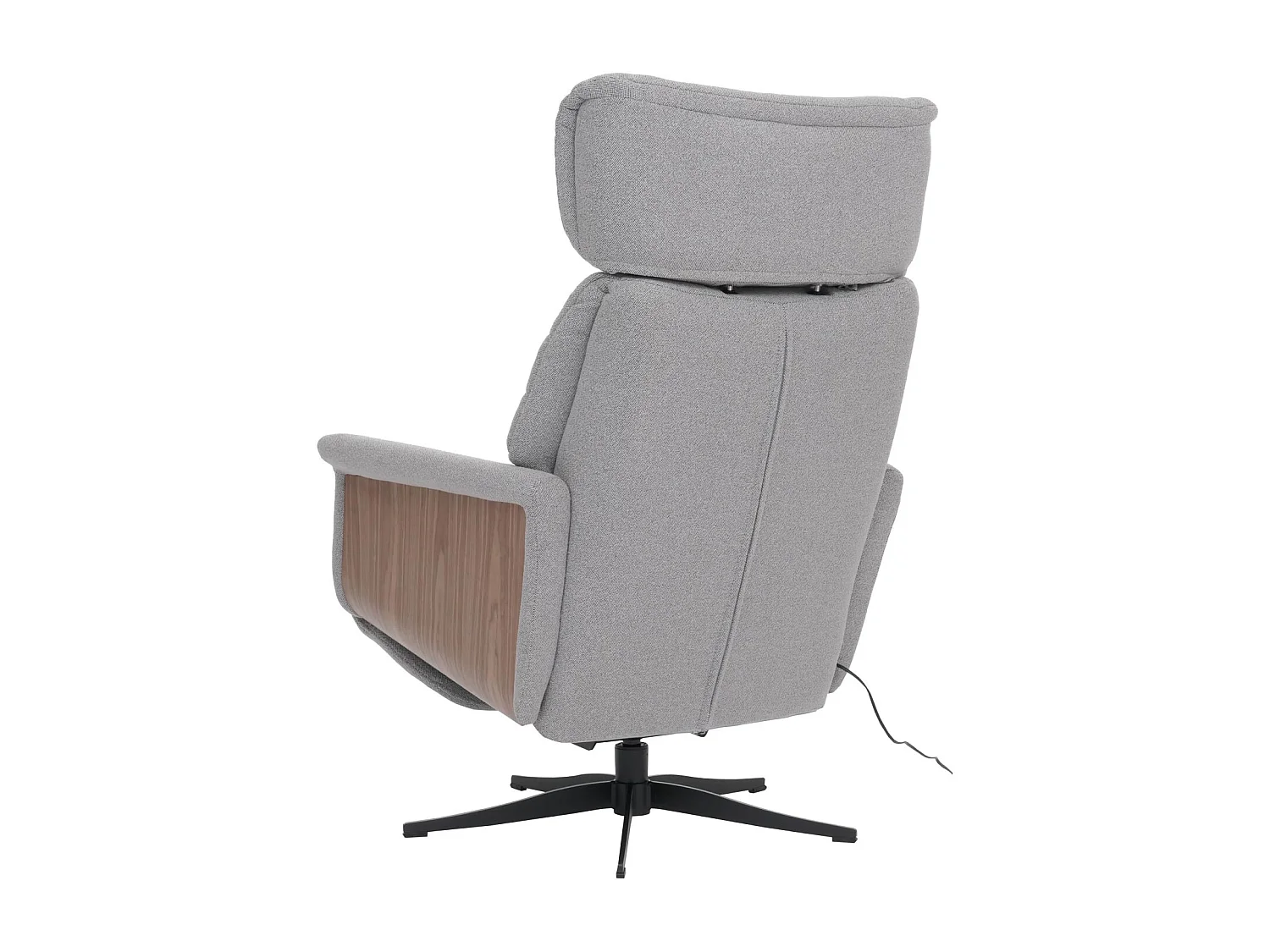 Relaxsessel MCW-N56, Stoff grau, Holz Walnuss-Optik