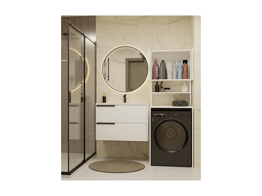 COMO - Mueble para lavadora - 180x64x64 - 2 puertas y estante abierto