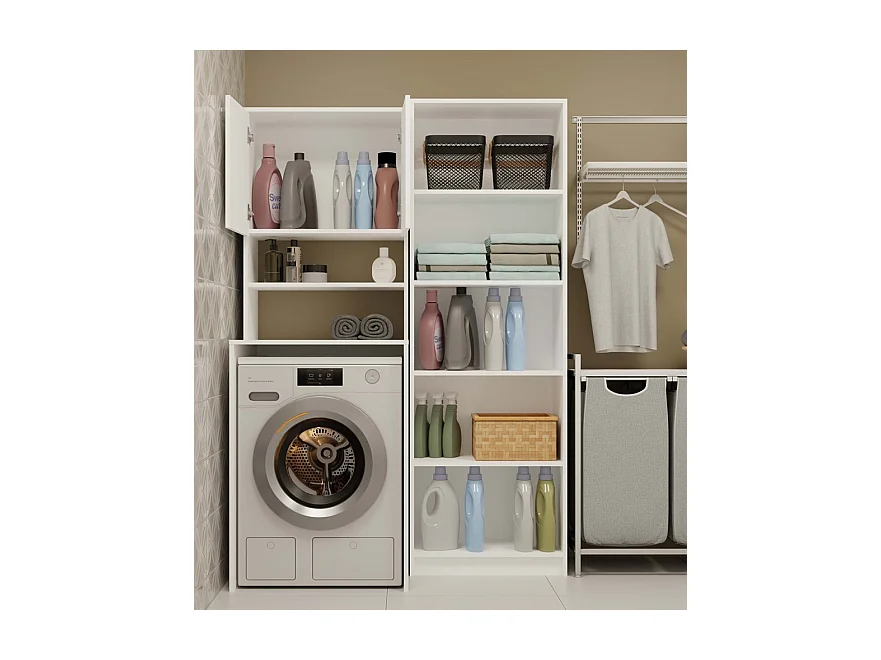 COMO - Mueble para lavadora - 180x64x64 - 2 puertas y estante abierto