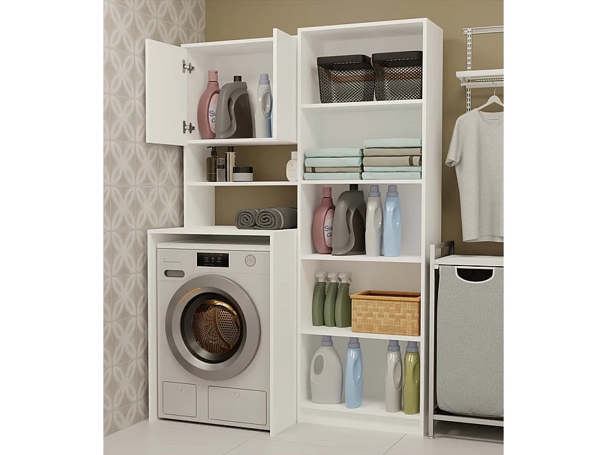 COMO - Mobile per lavatrice - 180x64x64 - 2 ante e ripiano aperto