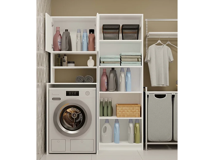 COMO - Mobile per lavatrice - 180x64x64 - 2 ante e ripiano aperto