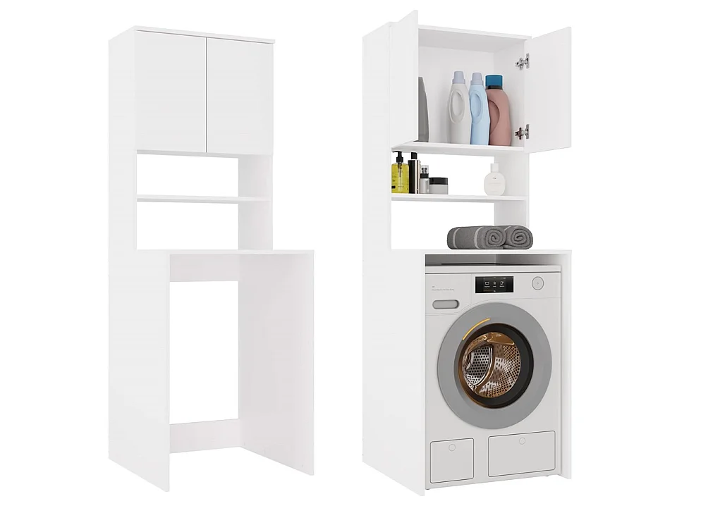 COMO - Meuble pour machine à laver - 180x64x64 - 2 portes et étagère ouverte