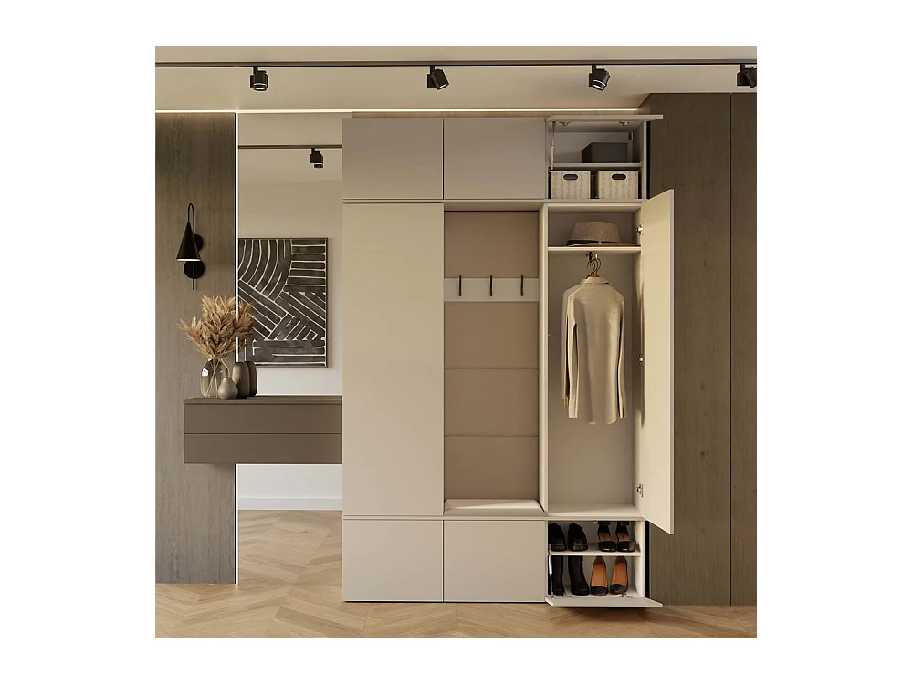 Garderoba HAGA III | Kaszmir  | 150x35x238  | Szafa + Wieszak + Szafki