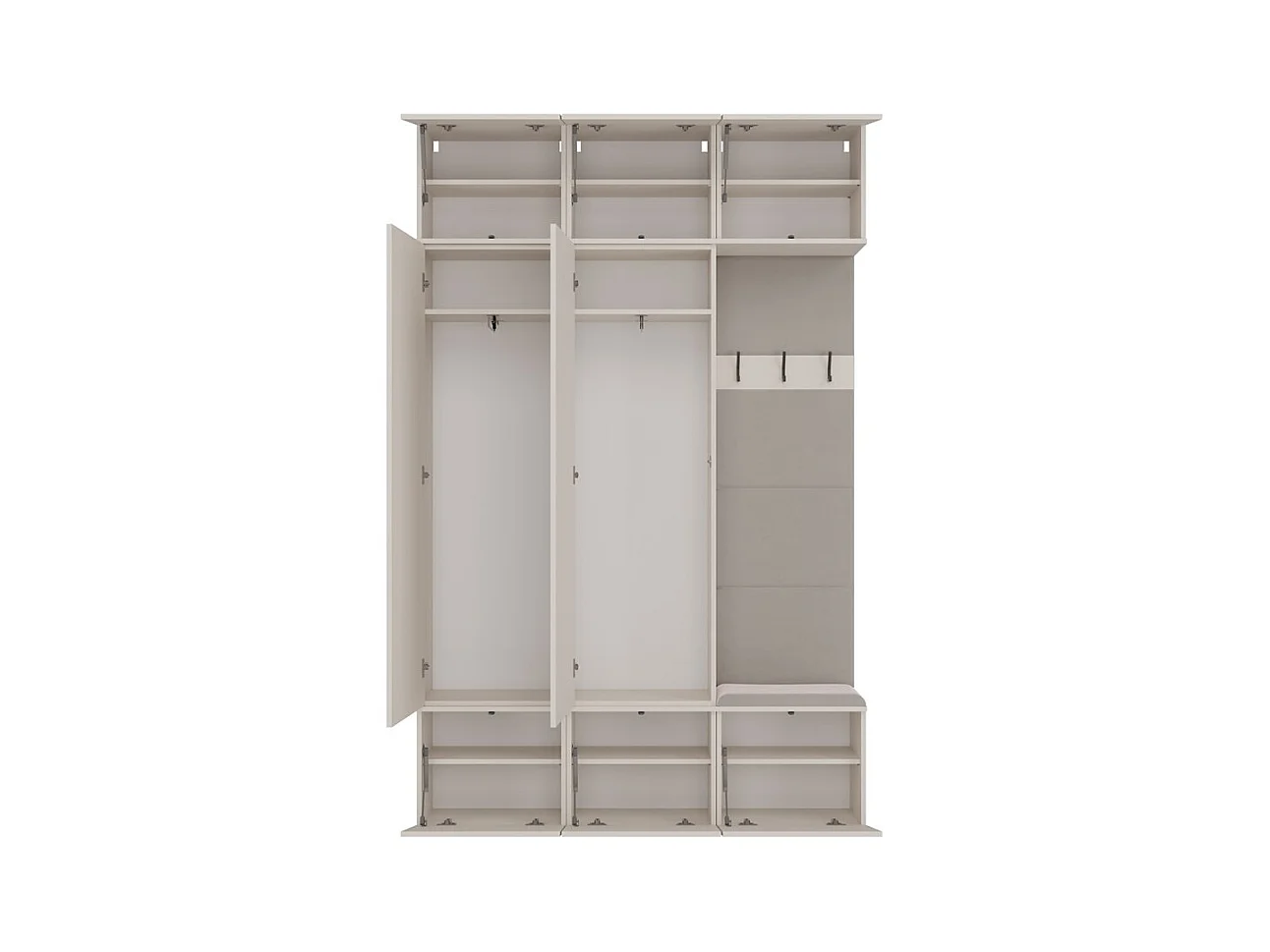 Garderoba HAGA III | Kaszmir  | 150x35x238  | Szafa + Wieszak + Szafki