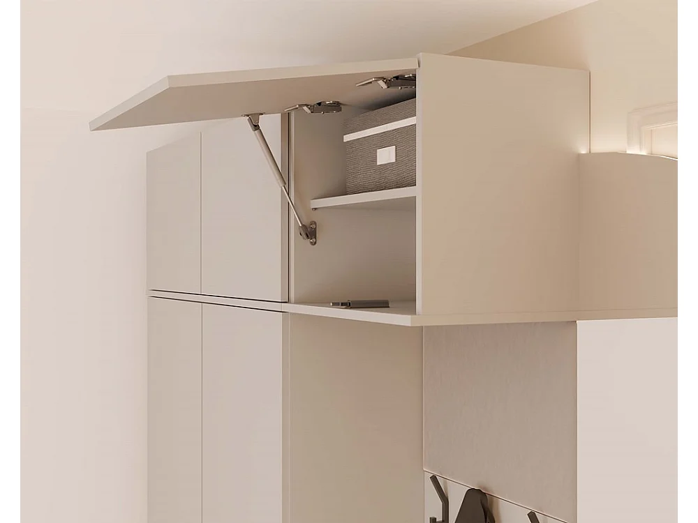 HAGA - Set per ingresso con 2 armadi + appendiabiti + panca 150x35x238 cm - beige cashmere