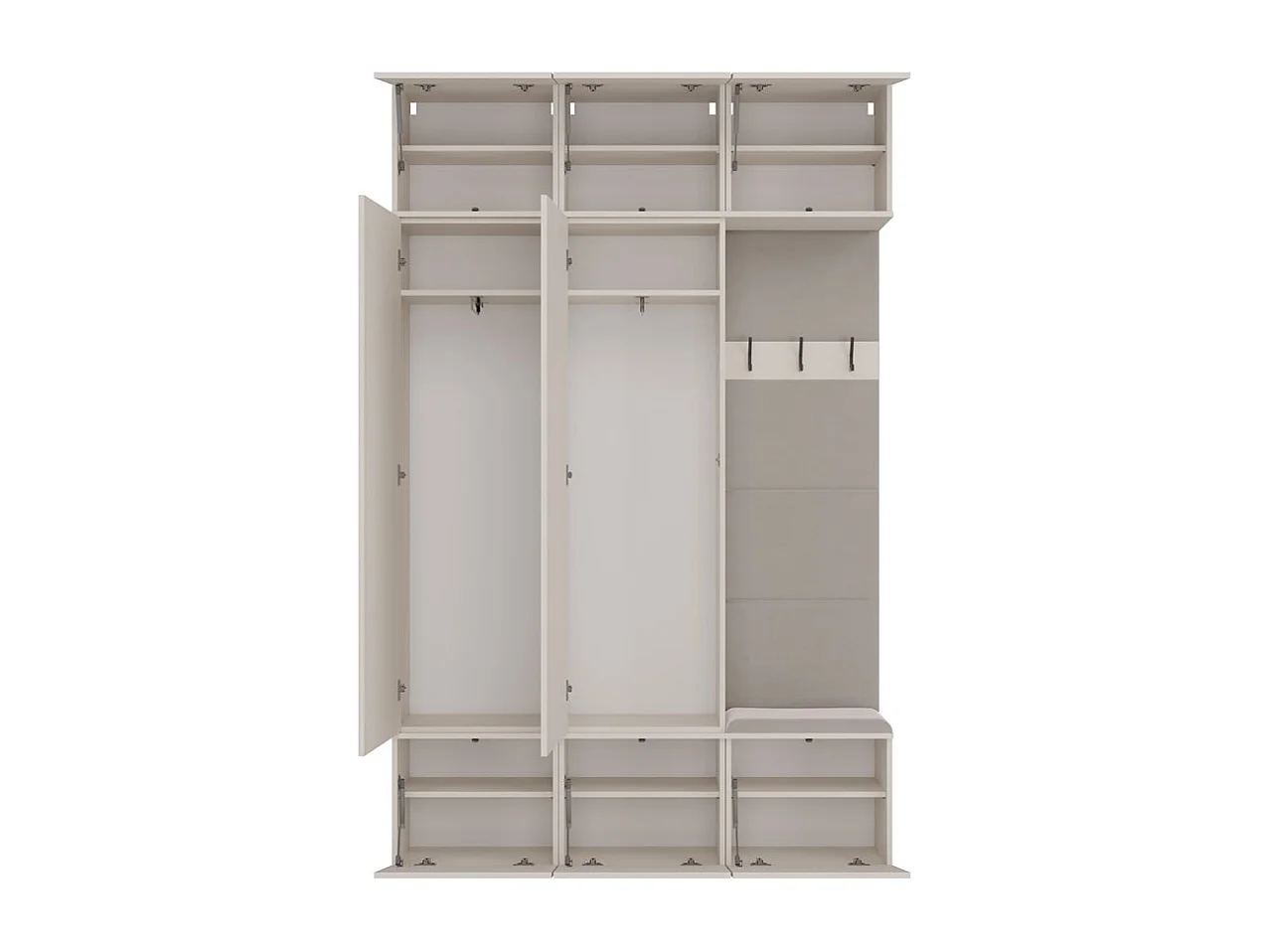Garderoba HAGA III | Kaszmir  | 150x35x238  | Szafa + Wieszak + Szafki