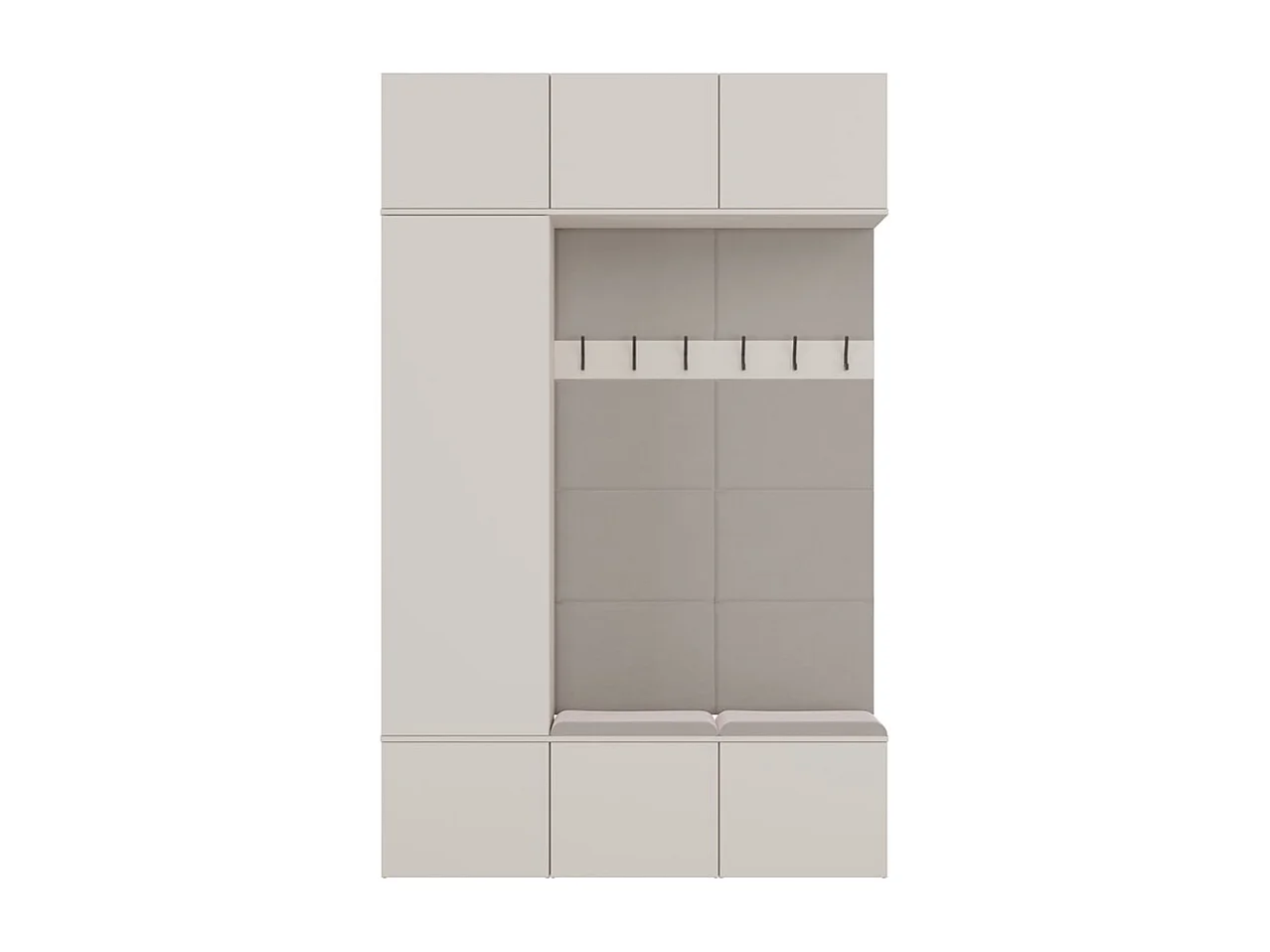 Garderoba HAGA III | 150x35x238 cm | Kaszmir |  Szafa + Wieszakami + Szafki