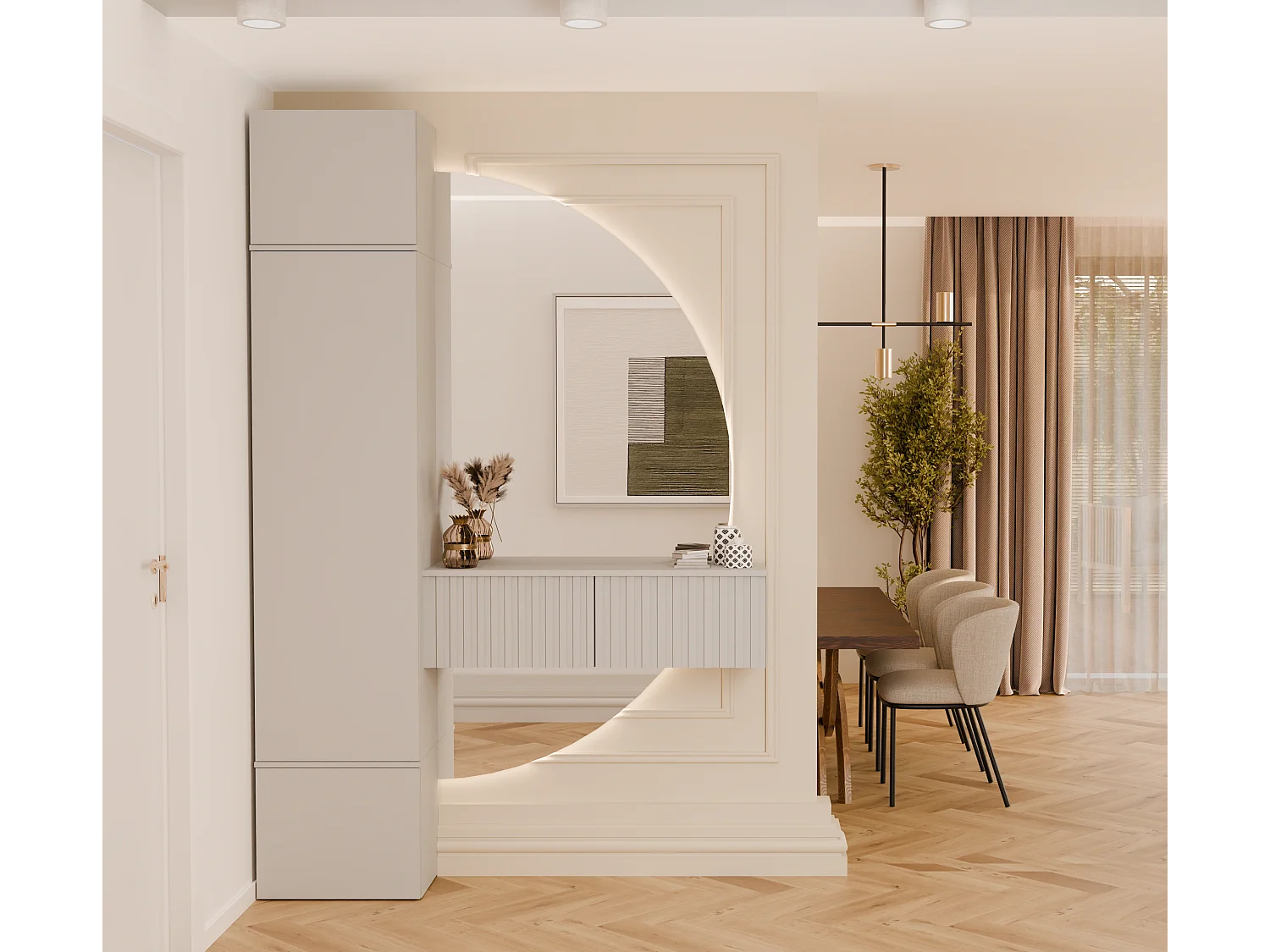 HAGA 1SZ - Garderobe - Kleiderschrank - 35x50x238 cm -  KASZMIR BEIGE