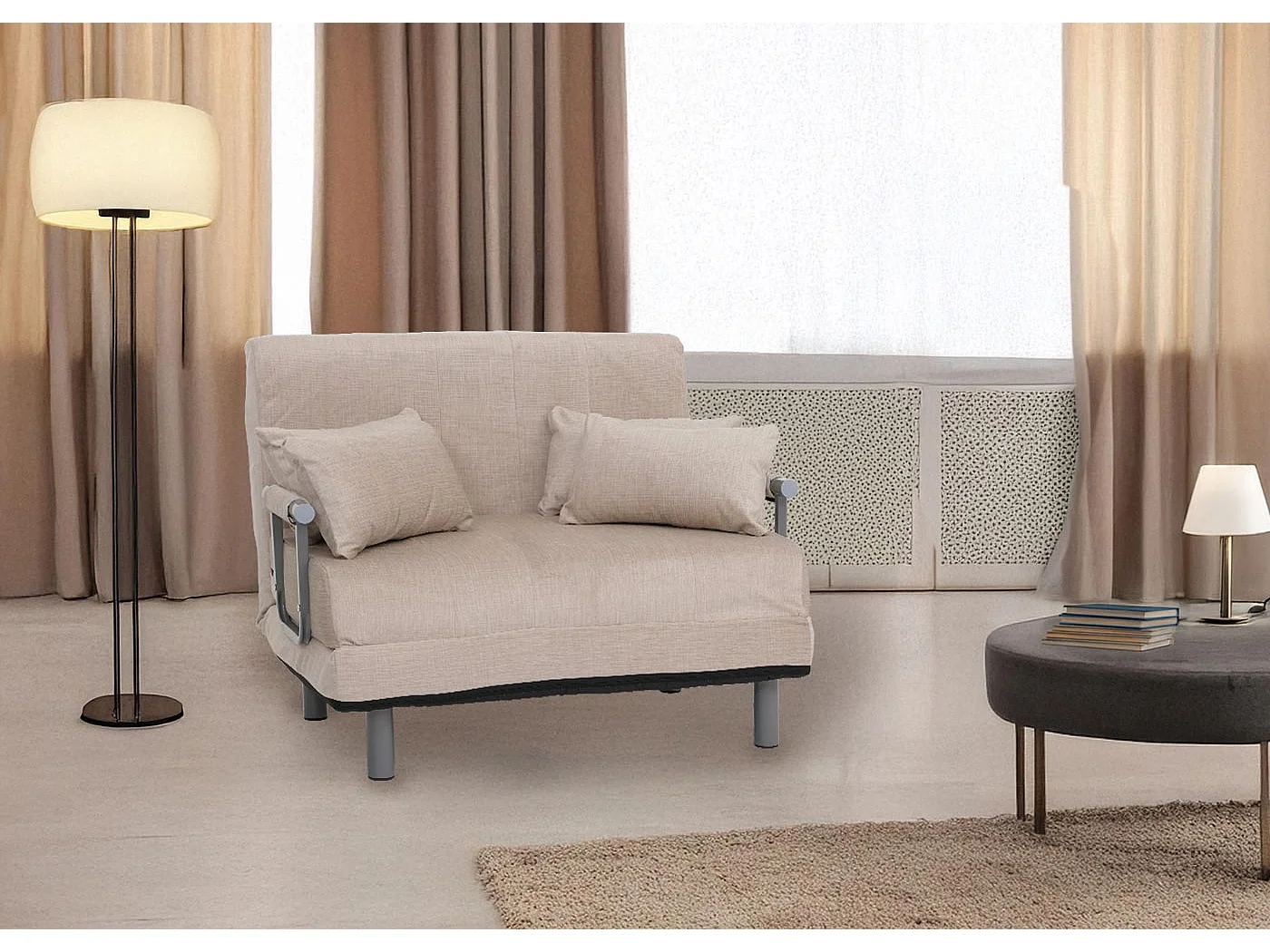 Schlafsessel MCW-K29, Creme