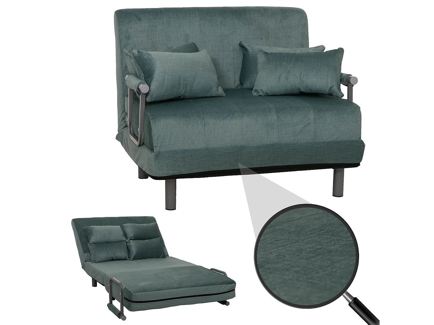 Schlafsessel MCW-K29, Blau-grün