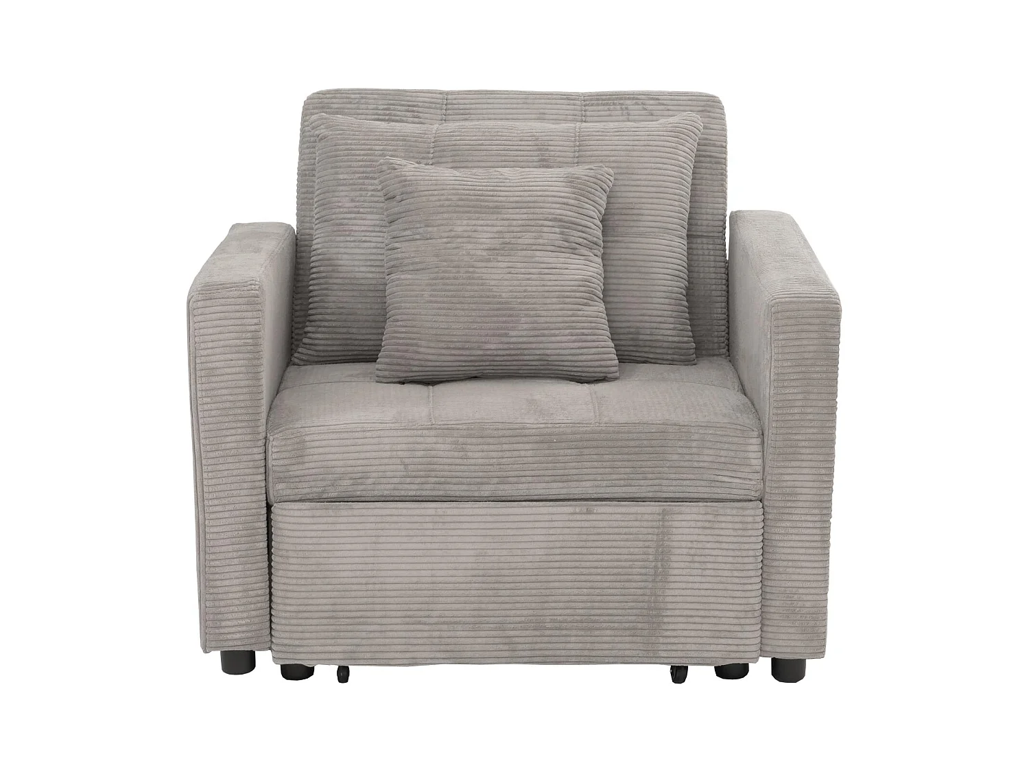 Poltrona letto MCW-L90, sofà letto pieghevole reclinabile, 200x100cm stoffa/tessuto velluto a coste ~ grigio chiaro