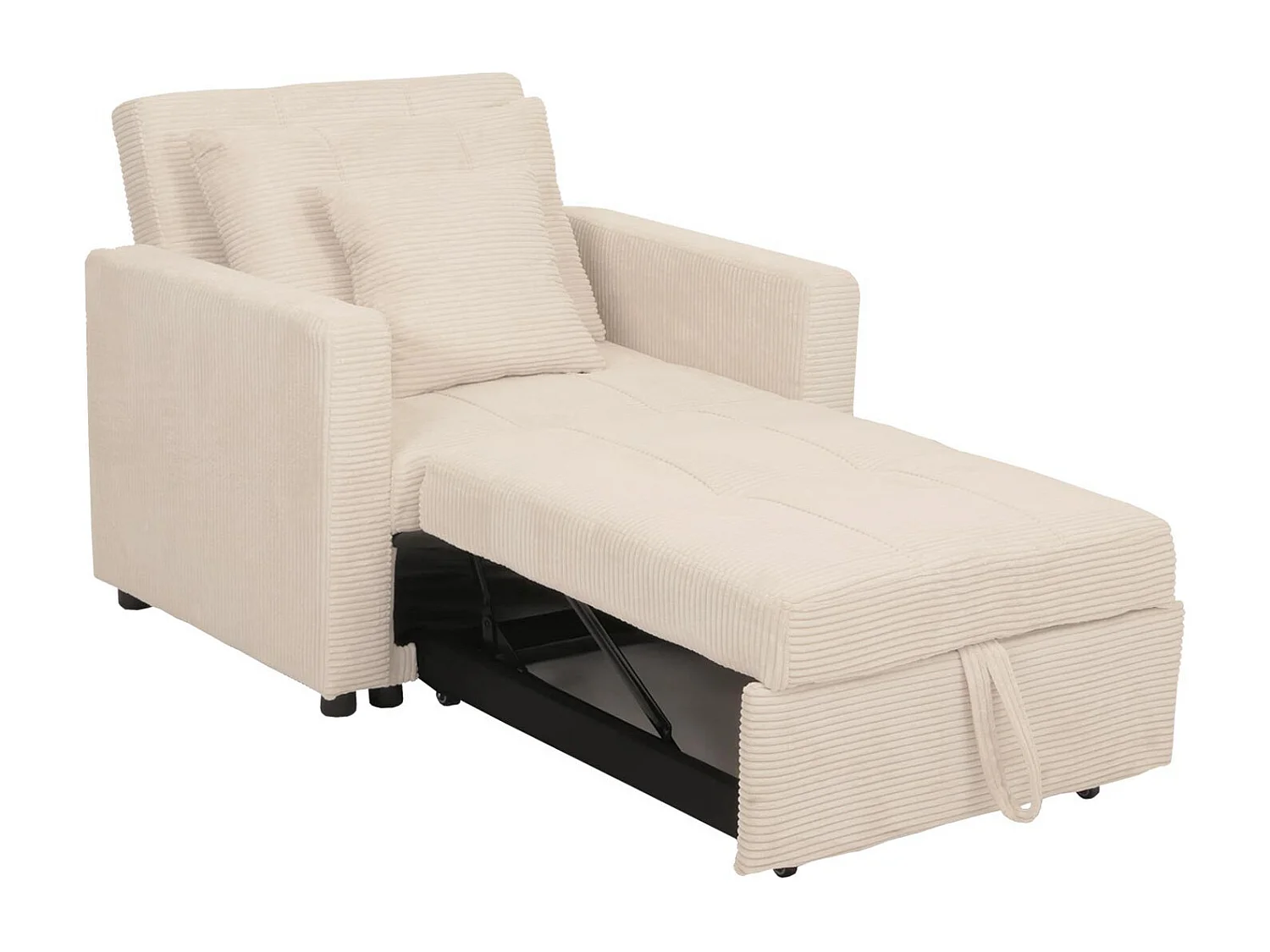 Fotel rozkładany MCW-L90,  kremowo-biały