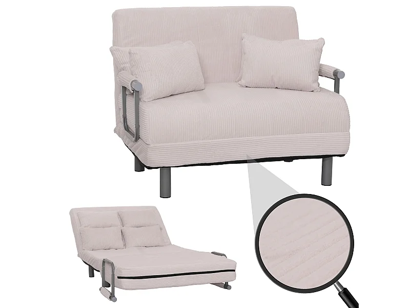 Schlafsessel MCW-K29, Creme-weiß