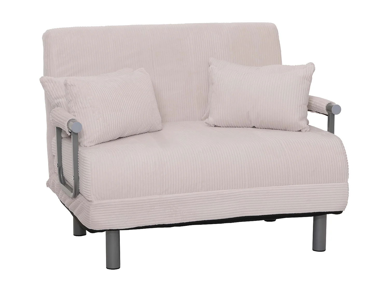Poltrona letto MCW-K29, pieghevole Divano letto, superficie riposo 190x100cm, tessuto a coste (330 g/m²) ~ avorio bianco
