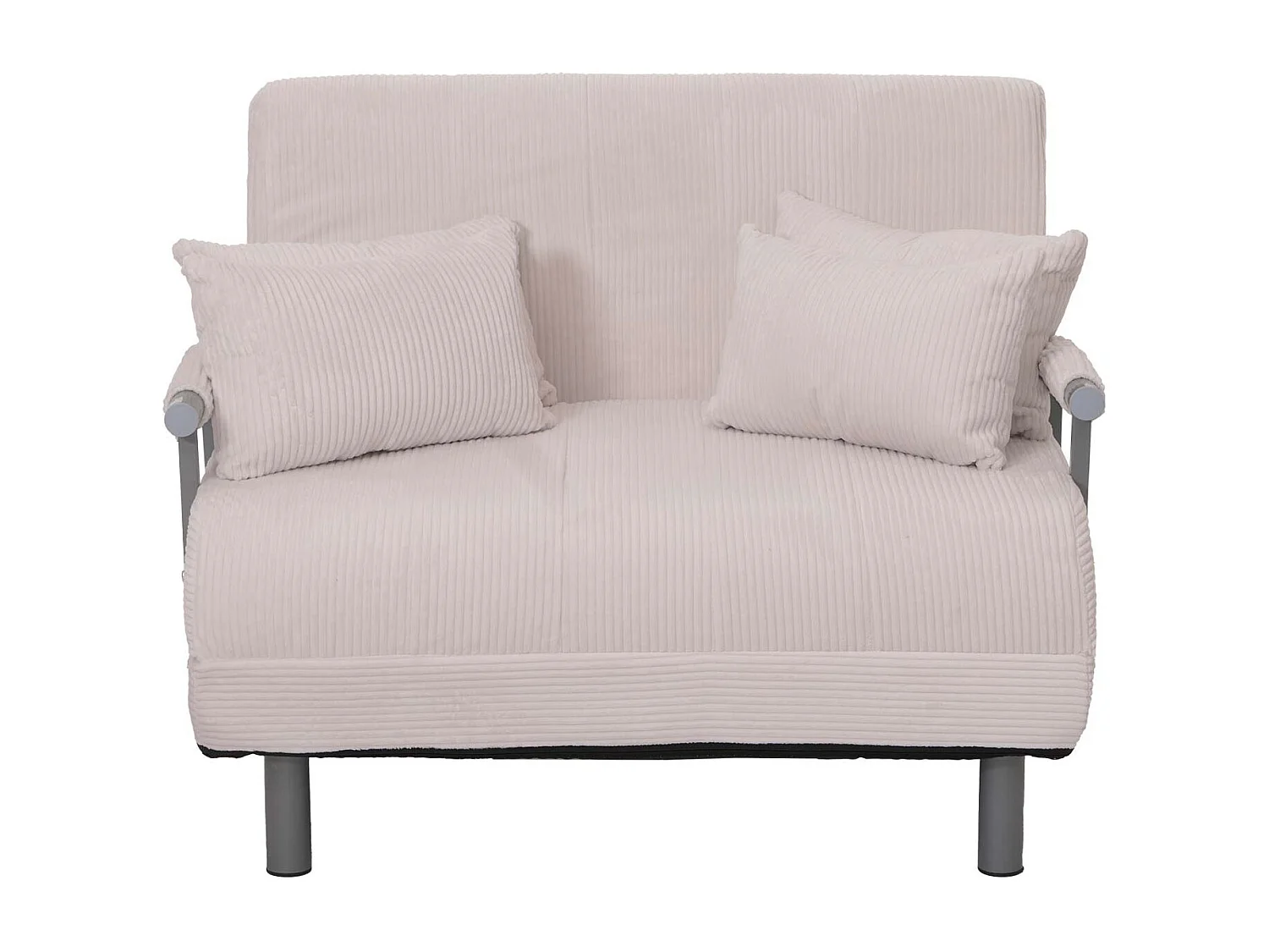 Poltrona letto MCW-K29, pieghevole Divano letto, superficie riposo 190x100cm, tessuto a coste (330 g/m²) ~ avorio bianco